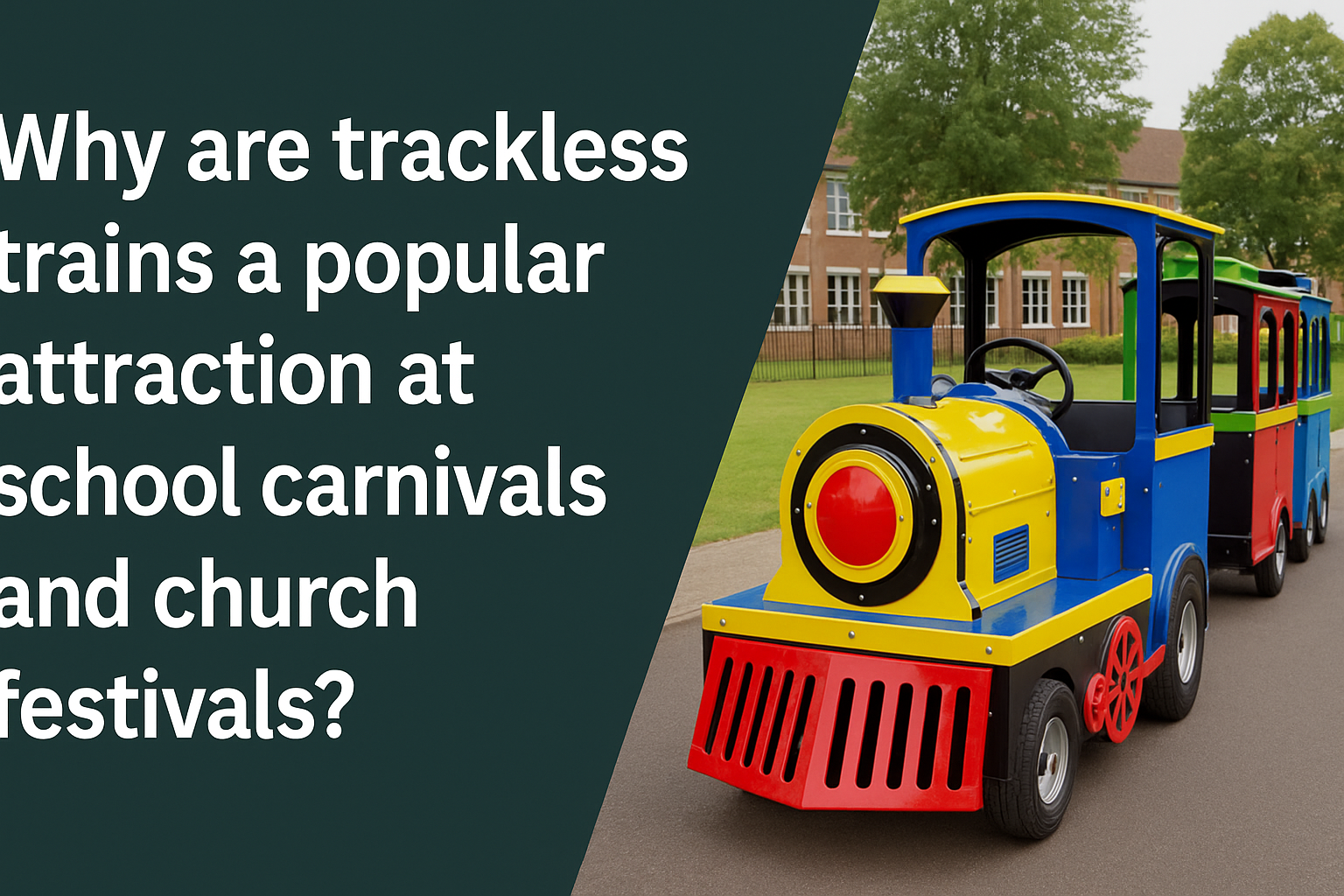 Why are trackless trains a popular attraction at school carnivals and church festivals?